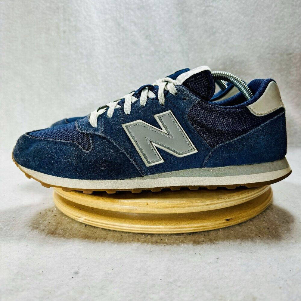 NEW‎ BALANCE NB 500 Navy Blue Suede Mesh Gum Sole GM500ST MEN'S SIZE 9.5 Shoes